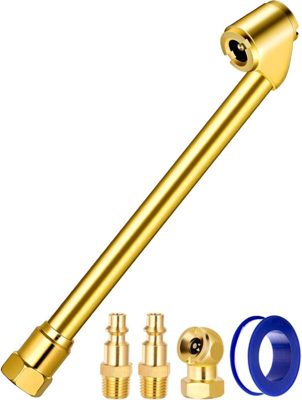 5-teiliger Autoreifen-Ventiladapter, 1/4 npt Außengewinde, Messing-Schnellanschluss für Schlauch, Reifenfüllkopf, Autore...