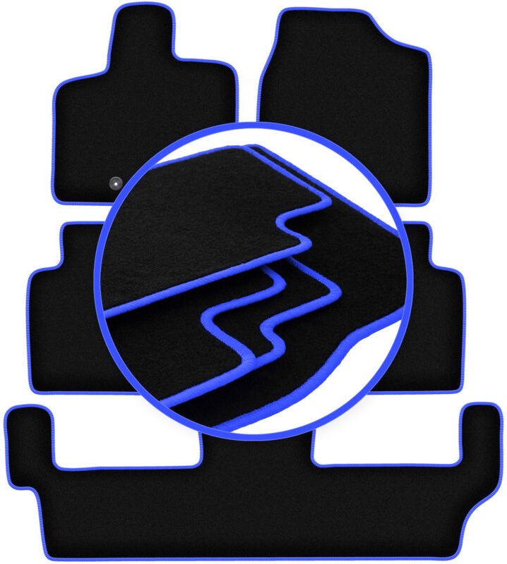 CARLUX-BLUE Auto-Fußmatten für: Chrysler Voyager V FL 7-Sitzer (2011-2016)