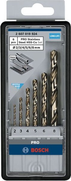 Pro Stainless Steel HSS-Co Set,6St - 2607019924 - Bosch