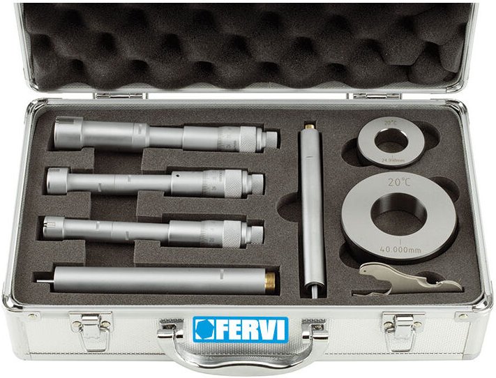 Fervi - Mikrometersatz 3-Punkt per Interni e Sacklocher 20 - 40 mm m019/20/40