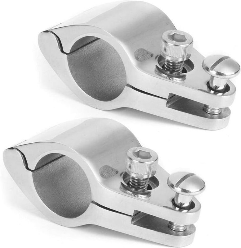 2-teilige Bimini-Top-Kieferschieber-Stahlklemme für aufblasbare kommerzielle Boote und Yachten (22 mm) - KZQ