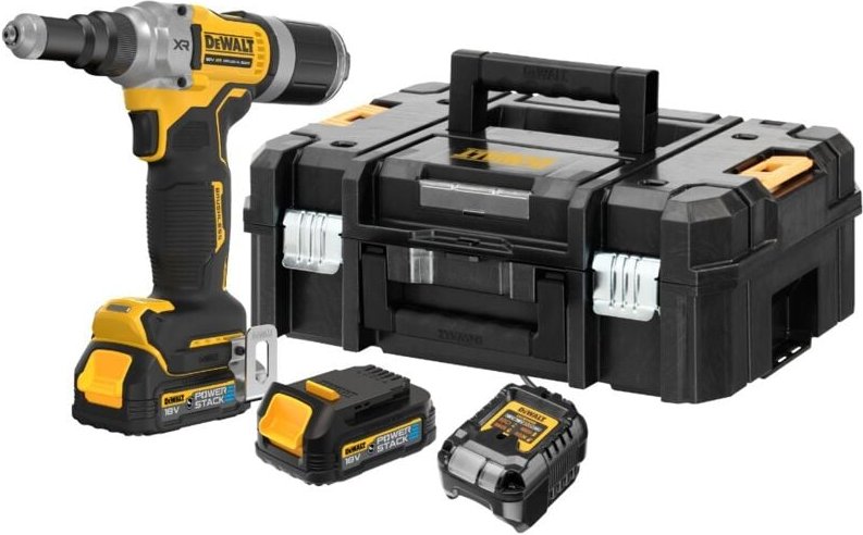 Xr 18V 2x1,7Ah Li-Ion 6,4 mm powerstack Nietgerät – Bürstenloser Motor – DCF414E2GT-QW - Dewalt
