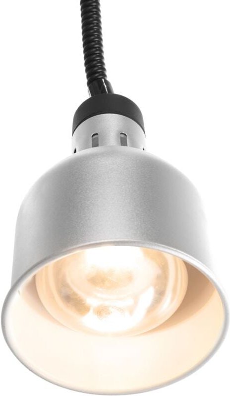 HENDI Höhenverstellbare Wärmelampe, zylinderförmig, Silber, 230V/250W, ⌀175x(H)250mm