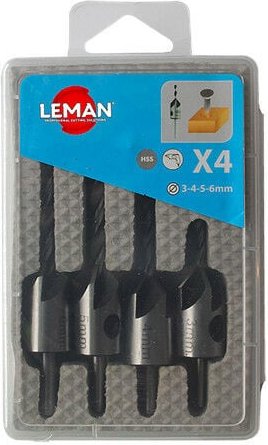 Satz mit 4 schraubenförmigen Holzbohrern aus Hss + Nutfräsern - Leman