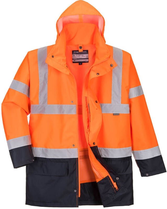 Parka 5-in-1 Essential Zweifarbig Orange/Marine 3XL