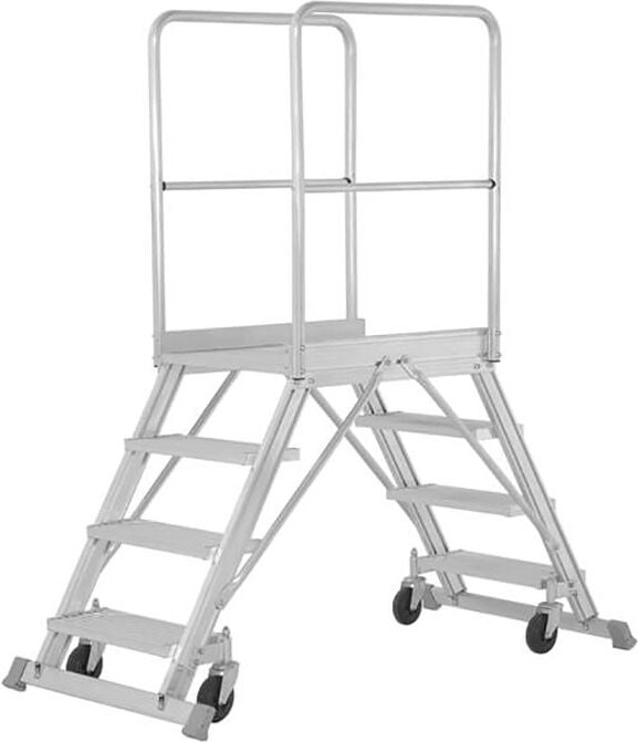 Hymer Podesttreppe fahrbar, beidseitig begehbar, 2x8 Stufen, Standhöhe 1,94 m