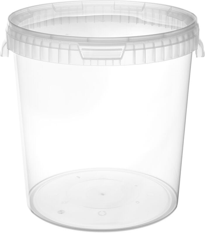 Thumbnail - Garronda Eimer mit Deckel 30 L für die Lagerung von Lebensmittel- und Chemischen Produkten 5 Stück Transparent GD-0072