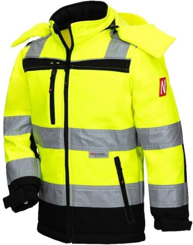 Warnschutz-Softshelljacke motion tex kids 7171KIDS neongelb/schwarz Nitras Gr.98/104