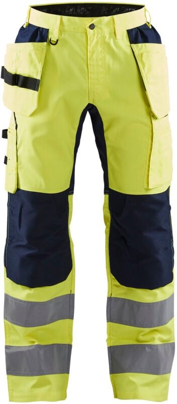 Thumbnail - Hochsichtbarer Stretch-Arbeitshose Handwerkskunst 1552 - Neon Gelb/Navy XS - DE(38) - SE(C44) - Lange