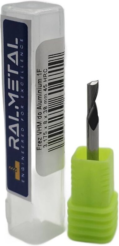 VHM-Fräser 1 Schneide für Aluminium 3,175 x 8 x 38 mm