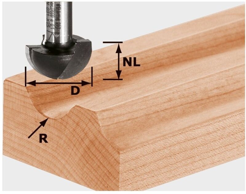 Hohlkehlfräser hw Schaft 8 mm hw S8 R9,7 - Festool