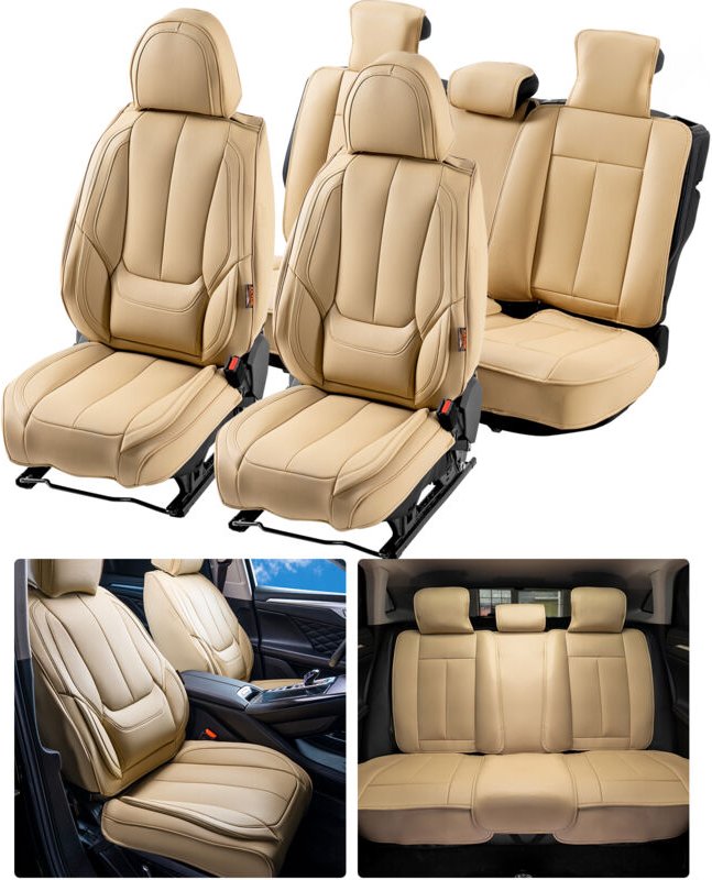 VEVOR universelle Autositzbezüge, Vorder- und Rücksitz, 13-teiliger Kunstleder-Sitzbezug, vollständig geschlossenes Desi...