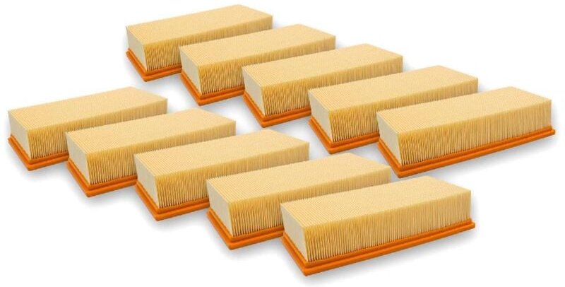 10x Flachfaltenfilter kompatibel mit Kärcher ivc 60/30 Ap m Z22, 60/30 Ap, 60/24-2 Ap Staubsauger - Filterelement - Vhbw