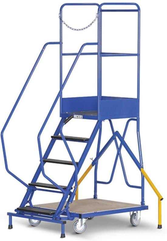 Thumbnail - Mobile Stehleiter de 5 Stufen. Maximale Arbeitshöhe3.10m - ESRB05D1W