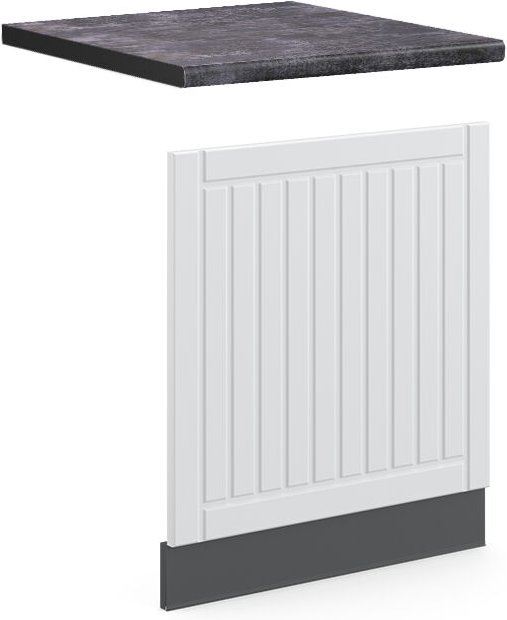 Vicco - Frontblende Fame-Line, Weiß Landhaus, 60 cm , ap Anthrazit
