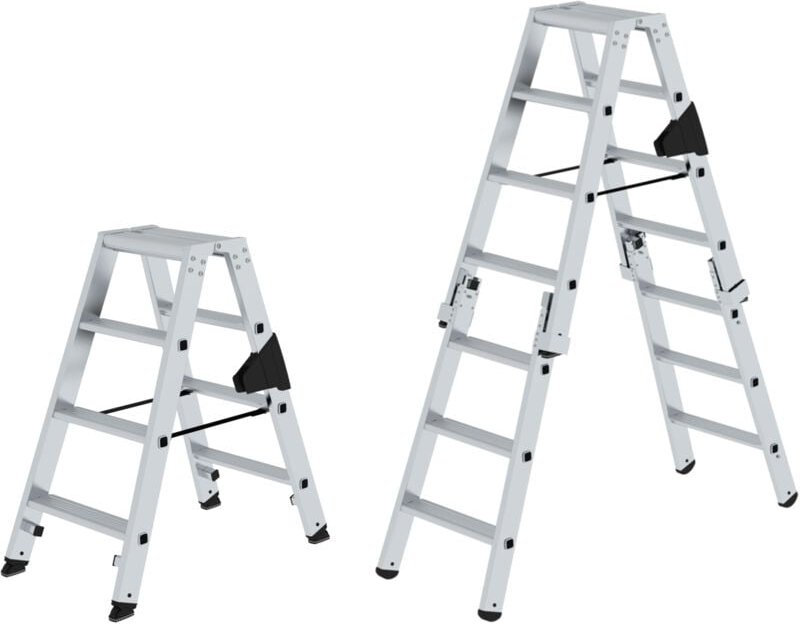 Munk Stufen Stehleiter beidseitig begehbar steckbar 2x4 Stufen