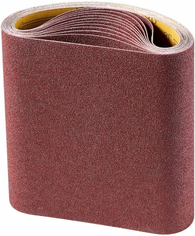 Mophorn Schleifbänder, 202 x 485 mm Schleifpapier für Bandschleifer, 12 Stück mit 80er Körnung, Aluminiumoxid-Gewebe, ge...