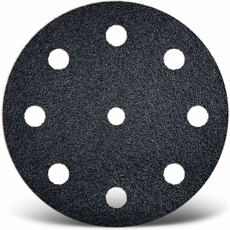 Black Klett-Schleifscheiben, 125 mm, 9-Loch, f. Exzenterschleifer, Siliciumcarbid (50 Stk.) K400 - Menzer