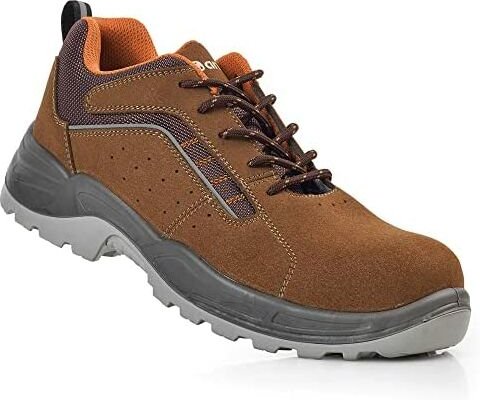 Sicherheitsschuhe Lusitania Mikrofaser Braun Wildleder S1P Metallfrei src Größe 36 anibal