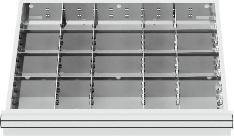 STIER Schubladeneinteilung Metalleinteilung BLH 75 mm Innenmaß 600x450 mm 20 Fächer