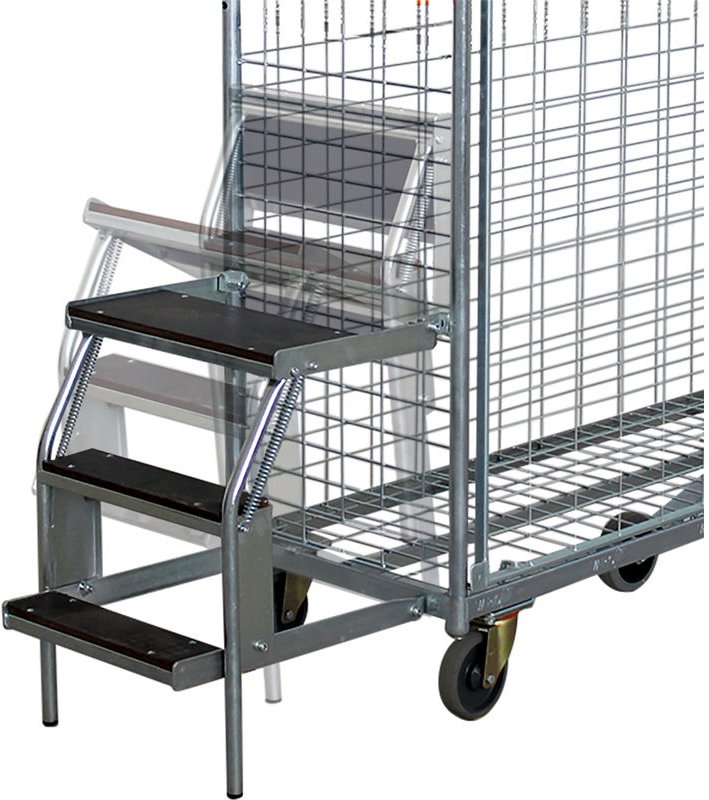 VARIOfit Trittleiter mit 3 Stufen für Kommissionierwagen