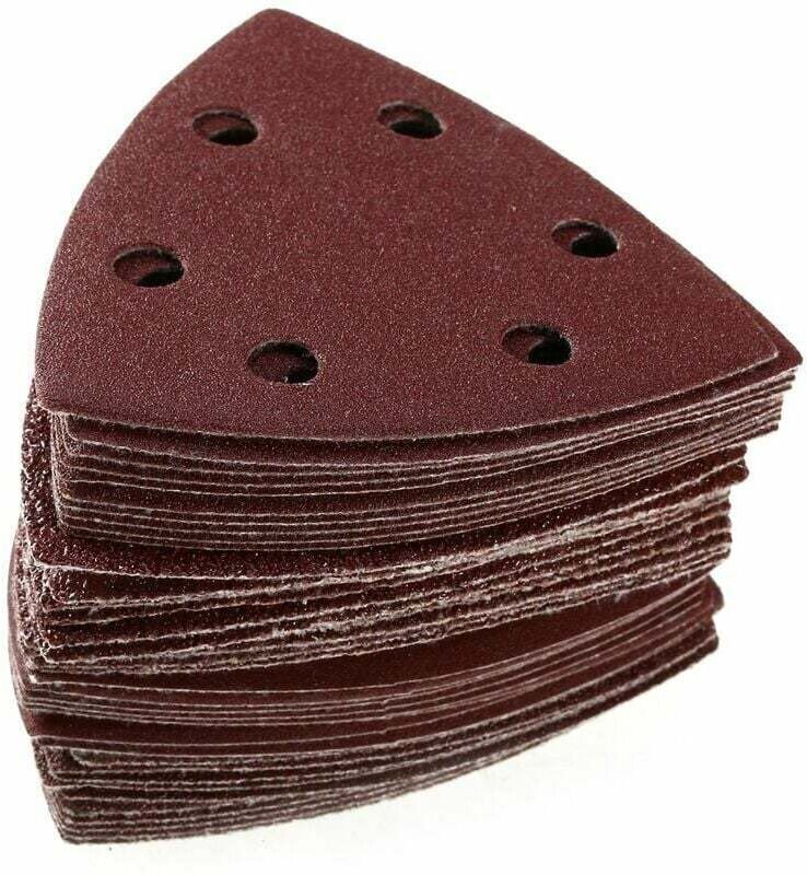 Ausverkauf 100PCS Dreieck-Schleifscheiben Schleifpapier 6-Loch-Körnung 40/60/80/120/240