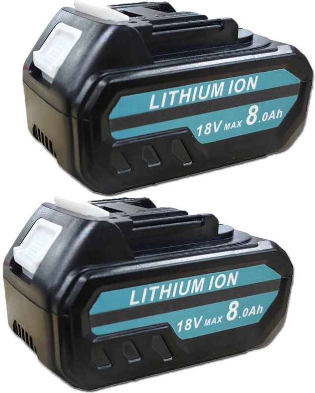 Thumbnail - Mawiron - 2 x 8000-mAh-Akkus, kompatibel mit Makita 18-V-Akku-Werkzeugen Ladegerät, Ersatzakku für Makita BL1850 18V Li-...
