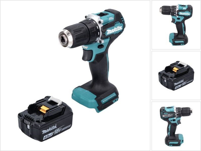 Makita DDF 487 M1 Akku Bohrschrauber 18 V 40 Nm Brushless + 1x Akku 4,0 Ah - ohne Ladegerät