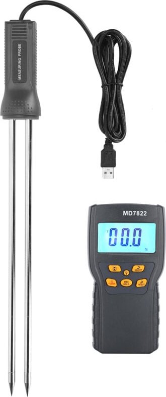 Feuchtigkeitsmesser mit langer Sonde, digitales Feuchtigkeitsmessgert für Getreide, Weizen, Reis, Mais - Eosnow