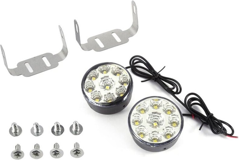 2Pcs Universal Super Weiß 12V 9-SMD led Runde Tagfahrlicht Nebel Lampe Lampen