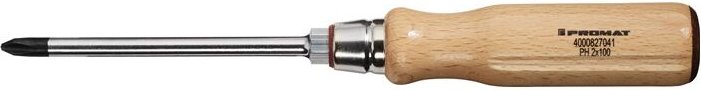 Promat - Schraubendreher Gr.PH 2 Klingenlänge 100 mm Holzgriff Rundklinge mit
