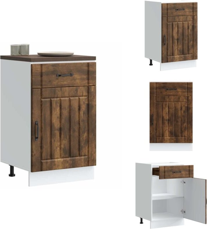 Küchen-Unterschrank Lucca Räuchereiche Holzwerkstoff - Küchenunterschrank - Küchenunterschränke - Spülenunterschrank - U...