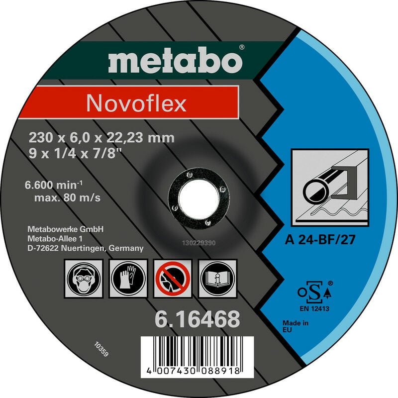 Thumbnail - Metabo - Novoflex 180x6,0x22,23 Stahl, Schruppscheibe, gekröpfte Ausführung (616465000)