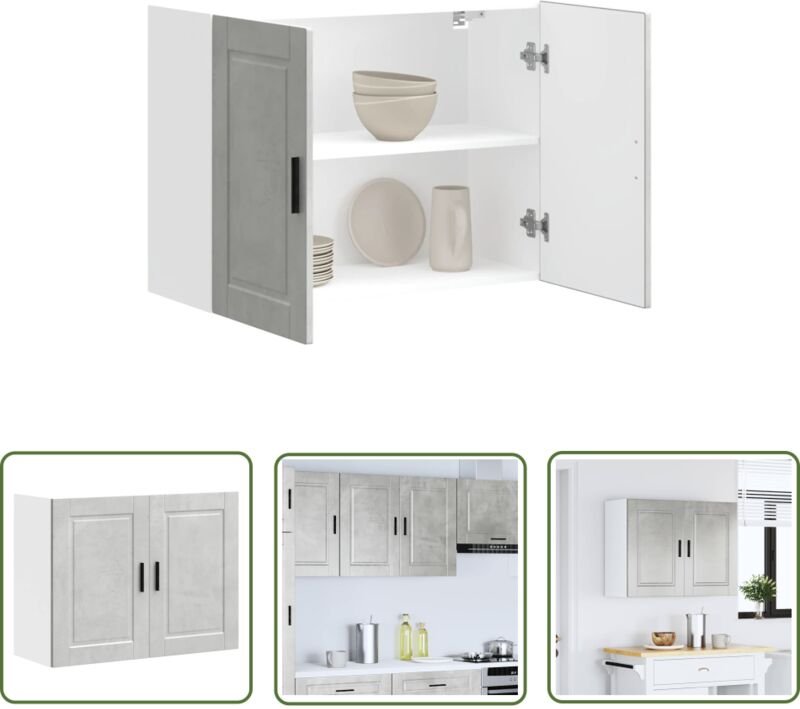 The Living Store - vidaXL Küchen-Hängeschrank Porto Betongrau Holzwerkstoff