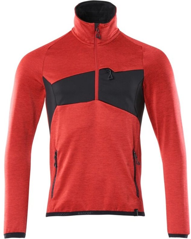 Mascot ACCELERATE Fleecepullover mit kurzem Reißverschluss, moderne Passform 18003 Gr. 3XL verkehrsrot/schwarz