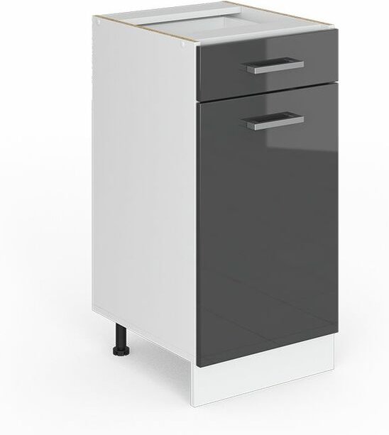 Vicco - Küchenunterschrank R-Line, Anthrazit Hochglanz, 40 cm ohne Arbeitsplatte