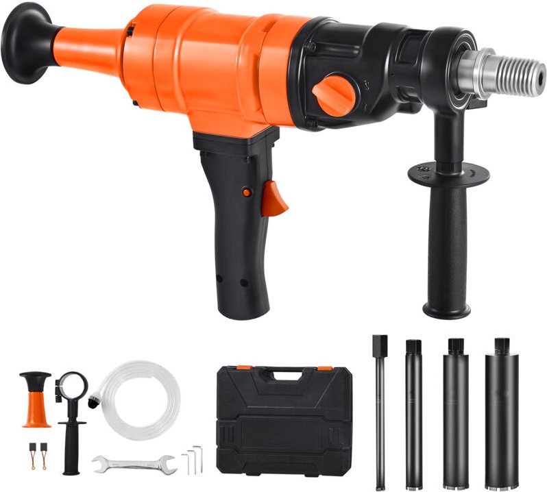 Mophorn Diamantkernbohrmaschine mit 20 cm Bohrdurchmesser, Nass- und Trockenbohrung, Handgerät mit 4 Bohrern & 2 Drehzah...