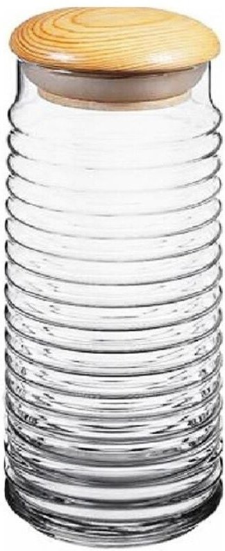 Elegantes Glasgefäß Vorratsglas Aufbewahrungsglas mit Holzdeckel 1500 ml