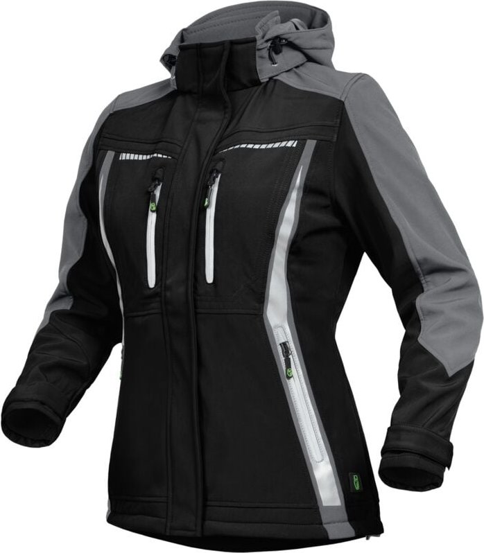 Leibwächter Sommer-Softshelljacke Damen FLXDS Gr. 46 schwarz/grau