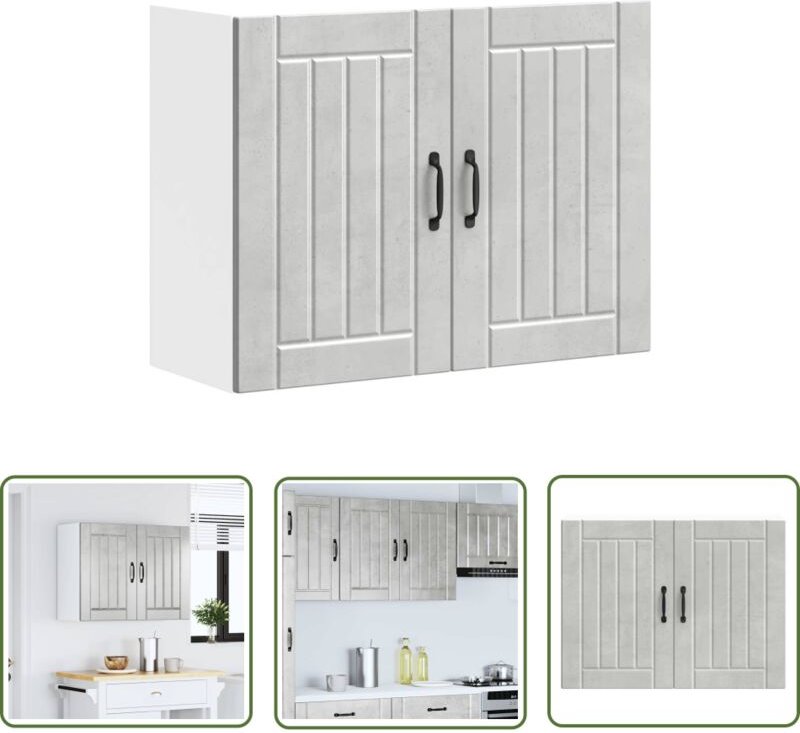 The Living Store - vidaXL Küchen-Hängeschrank Lucca Betongrau Holzwerkstoff