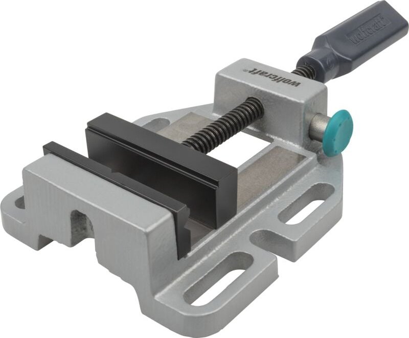 Wolfcraft - i Maschinenschraubstock i 3423000 i mit Schnellverstellung, Stahlbacke mit horizontalen V-Nuten zum Spannen ...