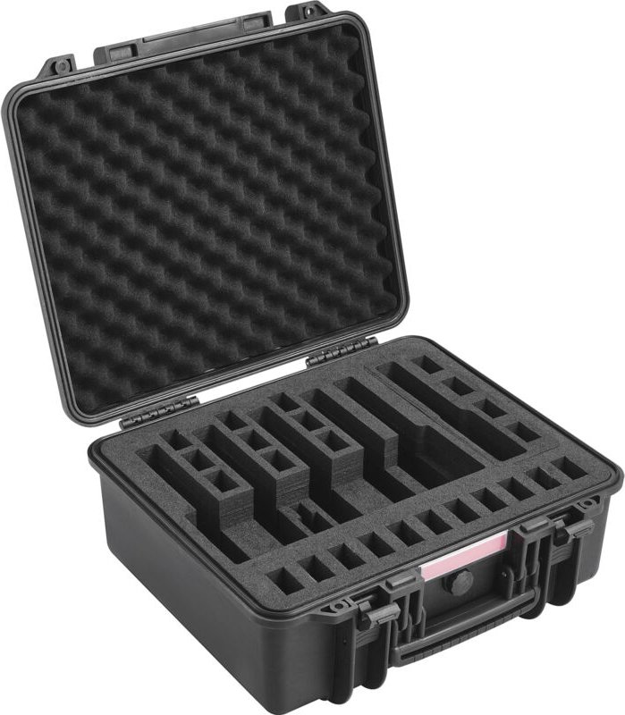 Hartschalen-Pistolenkoffer mit vorgeschnittenem Futter, wasser- und staubdichter Waffenkoffer für 6 Pistolen, abschließb...