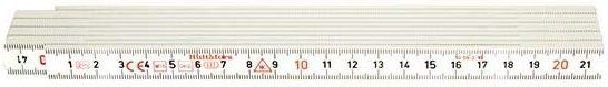 Gliedermassstab Kunstst. 2m weiss - Hultafors