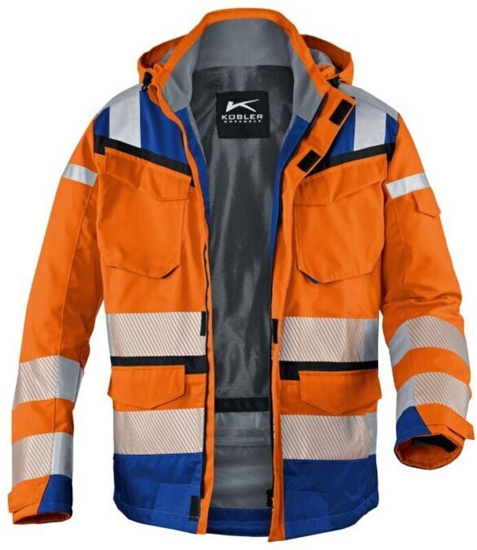 Kübler Wetterjacke reflectiq sympatex psa 2 warnorange/kbl.blau Gr. s