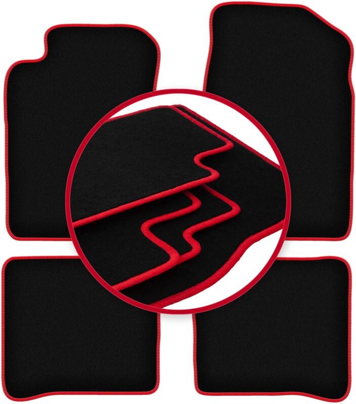 CARLUX-RED Autofußmatten für: Toyota Carina E Kombi, Limousine (1992-1998)