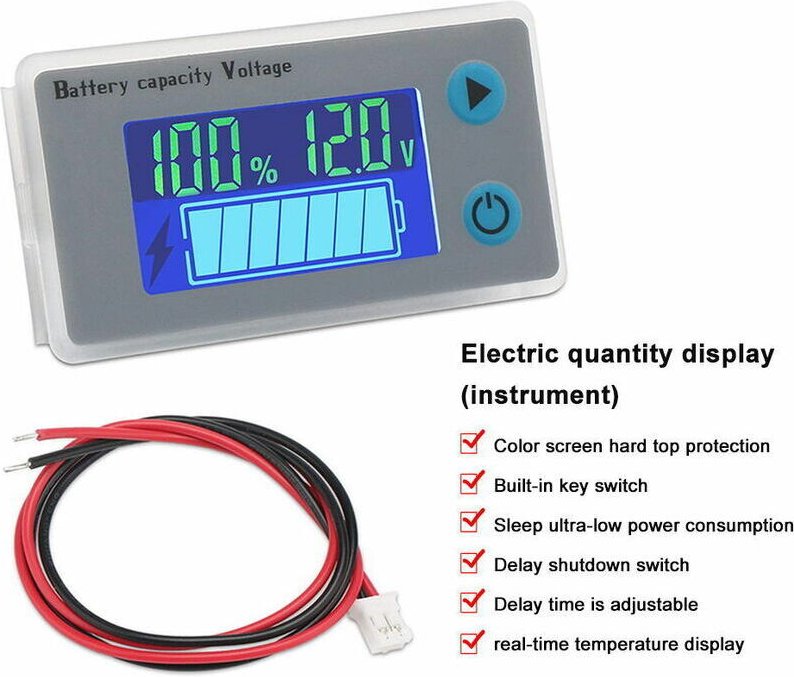 10-100 V Batteriekapazitätsmonitor, programmierbare Spannungsanzeige für Batterie