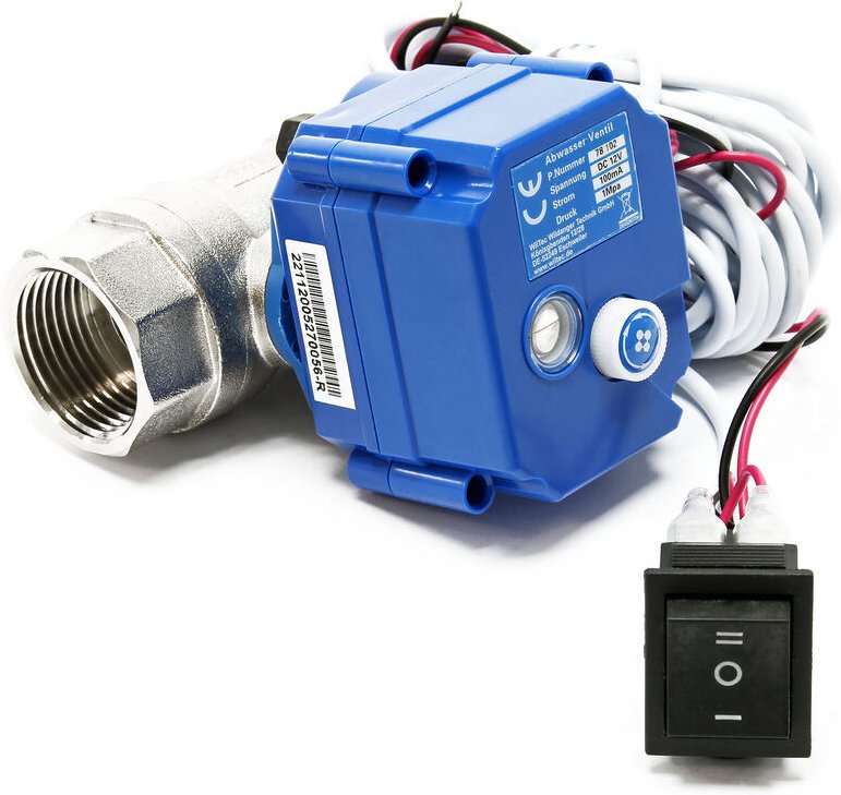 Wiltec - Kugelventil für Abwasser ø 25 mm (1'), Entleerungsventil für dc 12 v mit Notentriegelung, Rückschlagventil für ...