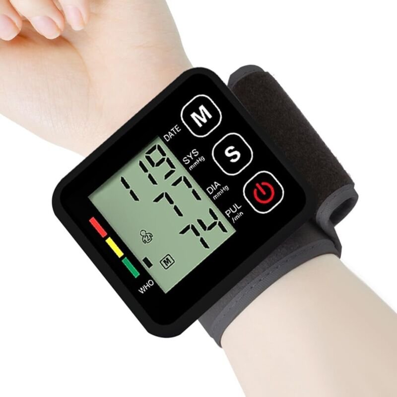 Handgelenk-Blutdruckmessgerät, Einstellbares Handgelenk-Blutdruckmessgerät Vollautomatische Messung Einfach zu bedienend...