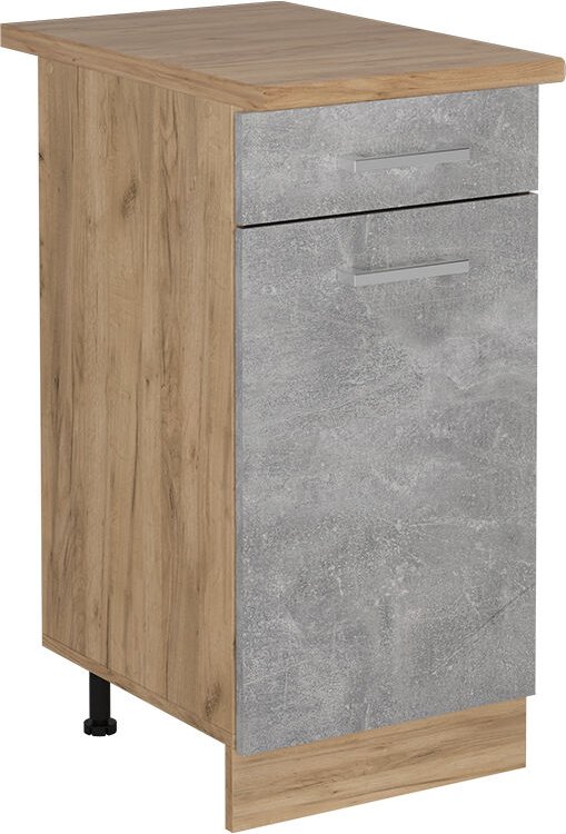 Vicco - Küchenunterschrank R-Line, Beton, 40 cm , ap Eiche