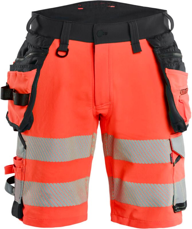 Thumbnail - Hochsichtbarer, dehnbarer Arbeitsshort 4D 1120 - Rot/Schwarz L - FR(46) - SE(C52) - Normen